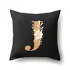 Funda de Almohada de Poliéster Decoración de Coche Hogar 26 Letras Inglesas Impresas Cojín Lumbar Funda de Almohada para Sofá QTB47