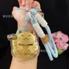 Gato de la suerte dorado para traer dinero Llavero Cadena para teléfono Regalo para amigos y novias Navidad Colgante de oro puro Regalo