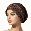 Gorro pañuelo de cabeza con patchwork de encaje, turbante elástico de encaje de seda sintética, gorro posparto, gorro transpirable de poner sin cierre para mujer