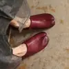 Zapatos de suela dividida de gran tamaño para comercio exterior transfronterizo con corte profundo y aumento interno de altura, zapatos de una sola pieza de cuero genuino con suela blanda, talla 40, cómodos y versátiles, estilo vintage para mujer, adecuados para primavera y otoño