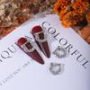 Joyas de lujo con lazo para uñas, ligeras y elegantes, en línea para celebridades, con un lazo encantador de perla y circonitas superbrillantes.