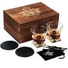 Caja de Almacenamiento Creativa de Madera Maciza y Vidrio Caja de Empaque de Vidrio de Whisky de Madera Caja Doméstica de Madera Rellena de Piedras de Vino de Hielo