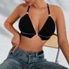 Comercio Exterior Europeo y Americano Nuevo Sujetador Sexy Inalámbrico con Cuello Halter y Cinta Plateada Transfronterizo Amazon Push-Up Cómodo Listo para Usar para Mujer