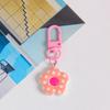 Chaveiro de resina colorida com flor pequena, estilo feminino, pingente fofo, bolsa, acessórios para pendurar, decoração de bolsa para fone de ouvido