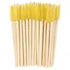 Herramientas para Extensiones de Pestañas Cepillo de Pestañas con Mango de Bambú de Color Espiral Cepillo para Cejas Brocha de Maquillaje Cepillo de Pestañas Desechable Venta al por Mayor