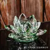 Venta al por mayor de fábrica Popular transfronterizo Flor de loto de cristal Templo Buda Lámpara de loto Artesanía de cristal Adornos de cristal para coche