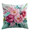 Pintura de tinta de primavera Peonías y Rosas Transfronterizo Temu Estilo Nuevo Funda de Almohada Oficina Dormitorio Sofá Funda de Almohada