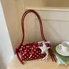 Bolsa de Mão Xiaomi Estilosa com Bolinhas Retro Feminina 2026 Verão Nova Elegante na Moda Bolsa de Ombro Único Bolsa de Axila