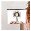 Bolsa de Cosméticos com Letra da Amazon Bolsa com Zíper de Lona Impermeável Bolsa de Armazenamento de Cosméticos Bolsa de Armazenamento de Artigos de Higiene Pessoal para Viagem