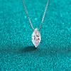 Collar de plata 925 para mujer, combinable con todo, de alta gama, con colgante de moissanita de ojo de caballo en plata esterlina, cadena de clavícula sin color, joyería al por mayor