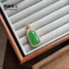 Estilo chino tradicional, alta calidad, verde imperial, colgante de ágata verde natural de alta transparencia, diseño unisex, accesorio versátil