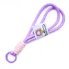 Colgante Llavero de Cuerda Trenzada de Nylon Anudada Bloque de Color Correa Corta para Teléfono Desmontable Accesorio de Correa Colgante Anti-Pérdida