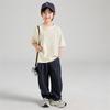Camiseta Estilosa de Algodón Puro de Manga Corta para Niños, Nuevo Estilo Verano 2026 Haima, Versión Coreana, Ropa de Verano, Color Sólido, Moda Infantil