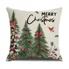 Capa de Almofada Vermelha de Natal 2025 Estampada Transfronteiriça Novo Lar Sofá Capa de Almofada Decorativa Capa de Almofada para Quarto