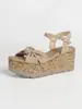 Sapatos Femininos de Salto Alto com Plataforma, Estilo Britânico de Verão, Aumento de 8cm de Altura, Tira Única com Laço