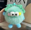 Pingente de Laço de Pelo de Raposa Decoração de Mochila Acessório para Chaveiro de Carro Pingente Feminino Feito à Mão Fresco e Doce