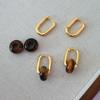 Pendientes de piedra de ojo de tigre con cuentas de ábaco de Maillard, nuevos de estilo europeo y americano, con hebilla para la oreja, de lujo, ligeros, de nicho, de alta calidad y temperamento.