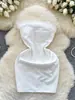 Vestido Tubo de Patchwork de Piel para Mujer 2026 Otoño Estilo Americano Sexy Ceñido a la Cintura Adelgazante Elegante sin Mangas Corto