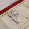 Anillo de Plata S925 Perla Girasol Amarillo y Blanco con Accesorios de Perla de 10-11 mm Sin Cuentas