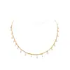 Collar de Perlas Frescas y Dulces con Borlas, Cadena para Clavícula para Mujer, Cadena Fina con Borlas, Set de Mini Collar de Perlas y Pulsera