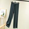 Pantalones casuales finos de modal para mujer, pantalones de pierna ancha, pantalones de baile, pantalones holgados de talla grande para estar en casa, pantalones de cintura alta de color sólido, ropa exterior