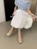 Bailarinas para mujer con 3 cm de aumento de altura interior y detalle de lazo, nuevo modelo de verano 2026, punta cuadrada poco profunda, suela suave, color plateado