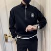 Suéter masculino de gola meia-alta, estilo coreano, moderno, roupas masculinas, outono e inverno, marca da moda, casual, rufião, bonito, casaco de manga comprida