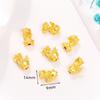 DIY frisado pulseira colar buraco contas tridimensionais banhado a cobre 18K ouro real estilo chinês pingente de gota de ouro antigo