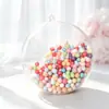 Bola de decoração de Natal redonda e plana de plástico PS transparente, enfeite de árvore de Natal, bola de plástico de alta transparência, bola decorativa suspensa criativa