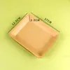 Charola rectangular desechable de papel kraft, plato grande para barbacoa, vajilla para asar al aire libre, grado alimenticio para uso doméstico