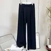 05826801Calça de Alfaiataria Feminina Lulu 25 Outono Nova Roupa Esportiva de Trabalho Casual Diária de Perna Larga com Caimento