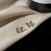 Pendientes de mariposa de cristal con aguja de plata S925 para mujer, explosivos, combinables, ligeros, de lujo, pequeños, estilo Chanel, a la moda, elegantes, colección de pendientes.