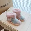 Botas de Nieve para Niñas 2026 Invierno Nuevas Zapatos Grandes de Algodón para Niños Otoño e Invierno Botas de Princesa para Bebé Zapatos de Terciopelo Plus para Niñas