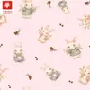 Tecido 100% algodão com estampa digital, animais de desenho animado frescos e fofos, adequado para roupas infantis, vestidos de boneca, bolsas e tecidos artesanais