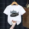 Moda Nueva Camiseta para Niños Genial Estampado de Patrón de Carreras Camiseta Infantil Linda Ropa Infantil Casual Tendencia