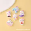 Gato sereia de desenho animado criativo feito à mão DIY acessórios de cola cremosa presilhas de cabelo chaveiros materiais para capa de celular atacado