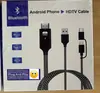 Cabo de Espelhamento de Tela de Celular Cabo Micro Plano Tipo-C para Android Celular para HDTV Celular para TV de Alta Definição Conversor