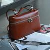 Bolsa para Lonchera de Piel de Vaca Curtida al Vegetal Bolso de Piel Genuina para Mujer Nuevo Gigi Mismo Estilo Bolsa de Caja Portátil Cruzada Bolso Pequeño 88809