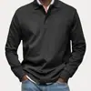 2025 Nova Estação Independente Europeia e Americana da Amazon Transfronteiriça Camisa Masculina Casual Versátil de Manga Longa com Botões e Gola
