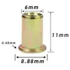 Tuerca remachable Cabeza plana Patrón vertical Moleteada Zinc plateado Tuerca remachable Agujero pasante Tapa de tracción Tuerca de tracción Tirar M3M6M8