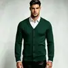 2026 Comercio Exterior Transfronterizo Otoño e Invierno Suéter Cardigan de Color Sólido con Cuello en V para Hombre Ropa de Punto Ajustada Casual Chaqueta para Hombre