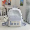 Bolsas de Moda 2026 Nuevo Estilo Coreano Color Contrastante Cuadros Mochila Escolar para Estudiantes Gran Capacidad Mochila Moderna Versátil