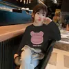 Camiseta Top Manga Longa Algodão Puro Versátil Estilo Coreano para Bebê Novidades Primavera/Outono 2026 Estampa Cartoon para Meninas Camada Base Casual t