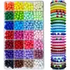 Set de Plástico de Color Sólido Esmerilado de Gran Capacidad Cuentas de Plástico Mate Coloridas para Pulseras DIY Accesorios para Hacer Joyería