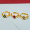 Nuevo Anillo Abierto de Trébol Latón Chapado en Oro Elegante Moda Anillo para Mujer Joyería Regalo para Novia