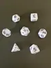 Conjunto de Dados Poliédricos D&D com Padrão de Mármore, Cores Misturadas, Transparente, D4D6D8D10D12D20 Lados, Tabuleiro Coc, Conjunto de Sete Peças