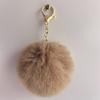 Colgante de bola de pelo sintético de conejo rex de imitación de 8 cm, llavero, accesorios para bolso de joyería DIY, colgante de bola de lana al por mayor