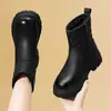 Botas de Nieve de Suela Gruesa para Mujer 2026 Estilo Nuevo Botines de Invierno Botas Martin Peludas Más Terciopelo Más Grueso Cálido Zapatos Grandes de Algodón