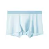 Roupa íntima masculina de seda gelada para o verão, modelo fino, forro antibacteriano 10A, cueca boxer respirável sem costura, shorts de malha de comprimento total