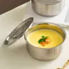 Bol para cocer huevos de acero inoxidable, diseñado específicamente para hacer flan de huevo al vapor, con tapa, apto para uso doméstico, resistente al calor y también se puede usar para estofar y cocer al vapor alimentos para bebés